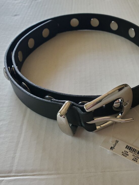 Madewell Black and Silver Studded Western Belt XXL NWT‎ main image 7